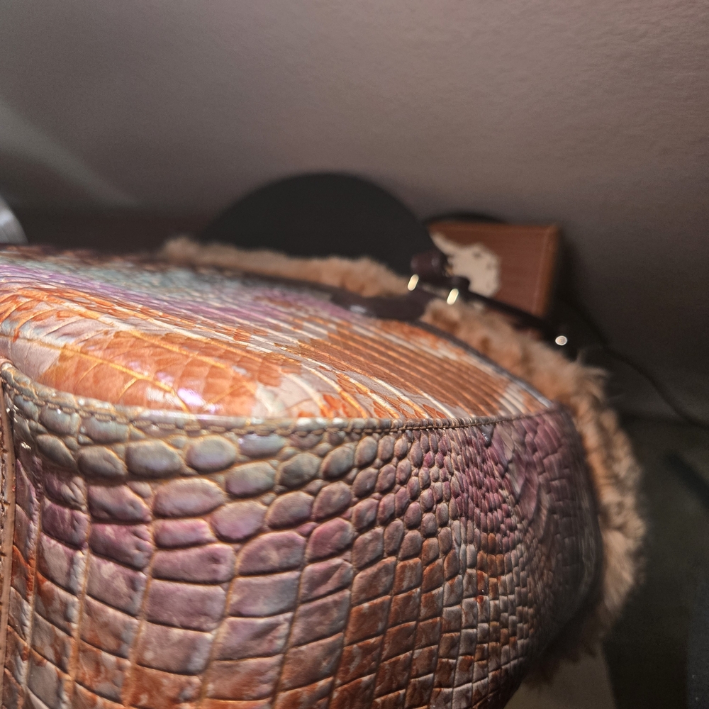 Brahmin Truffle Python Chalet Shearling Tote - image 6